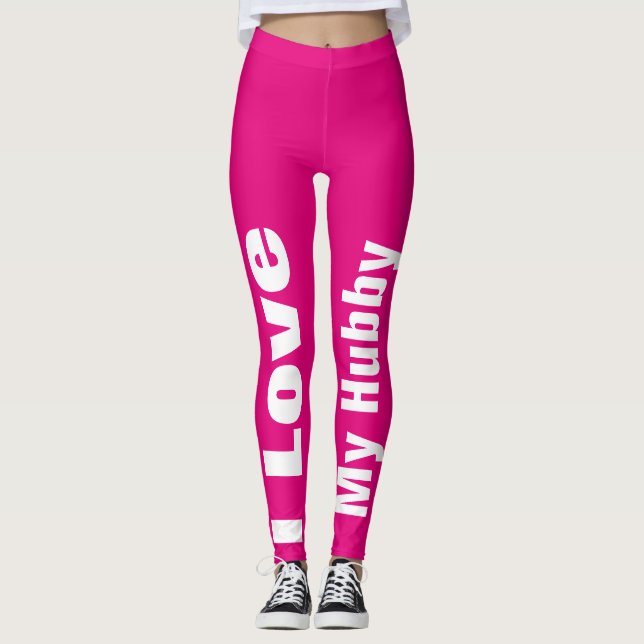 Leggings J'Aime Mon Hubby Rose Cute Girly Chic (Devant)