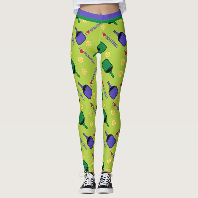 Leggings J'aime Pickleball (Petite taille de tuiles) (Devant)
