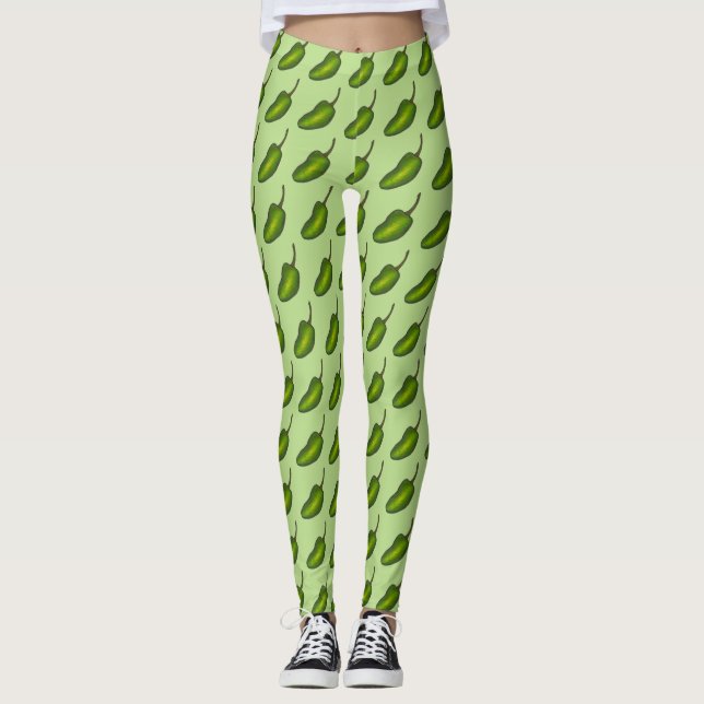 Leggings Jalapeño Pepper Jalapenos Pièce de foin vert chaud (Devant)