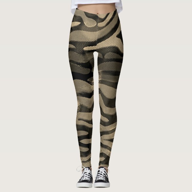 Leggings Jalons Abstraits de l'Armée d'or (Devant)