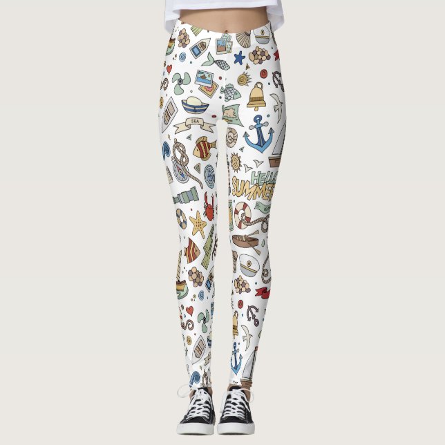 Leggings Jalons de conception côtière et nautique (Devant)