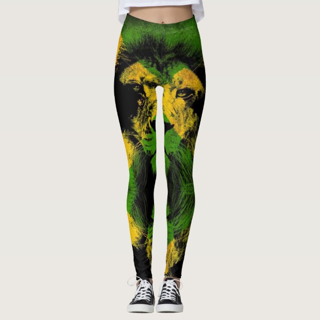 Leggings Jamaica Lion Flag Proud Jamaicans (Devant)