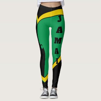 Leggings Jamaïcaine Légendes de Drapeau Vert, Or et Noir