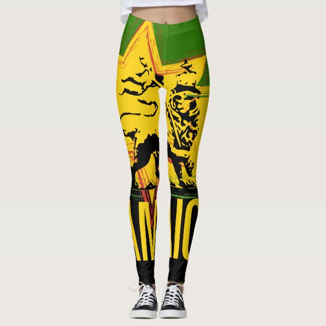 Leggings jamaïcains dessin Lion de Judah (Devant)