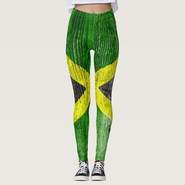 Leggings Jamaïque Drapeau Grungy Distresse Board (Devant)