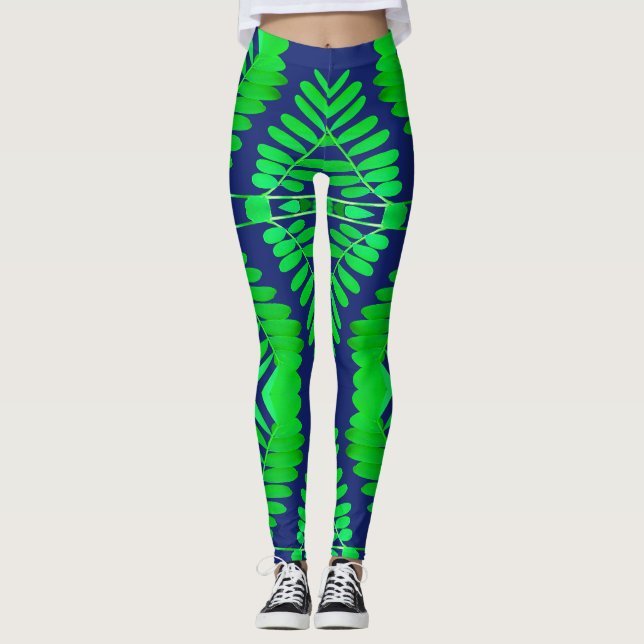 Leggings Jambe à motif de feuilles vibrant "Ratti_Creative_ (Devant)