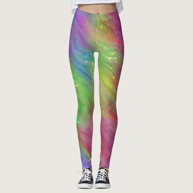 Leggings Jambes arc-en-ciel Abstraites (Devant)