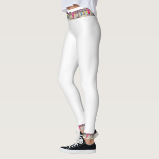 Leggings Jambes blanches avec ceinture de voilier