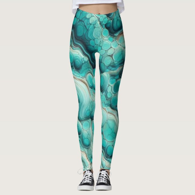 Leggings Jambes d'Aqua en pierre Tourbillonnant turquoise (Devant)