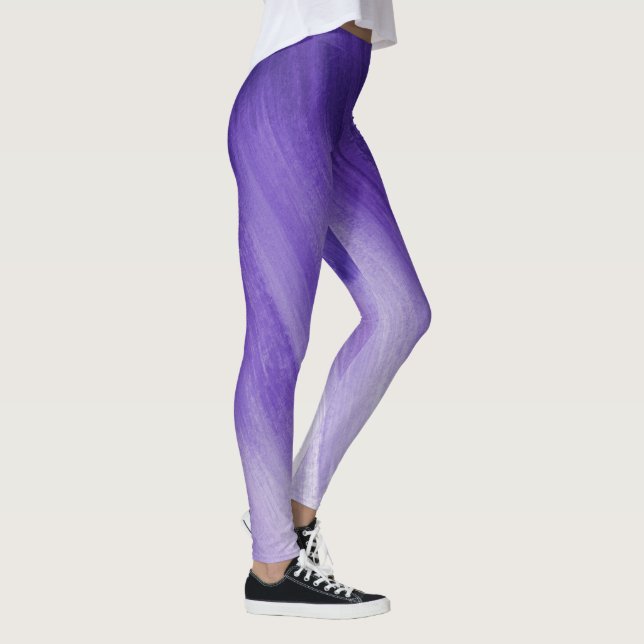 Leggings Jambes d'art abstrait violet ultraviolet (Droite)