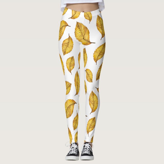 Leggings Jambes d'automne jaunes (Devant)
