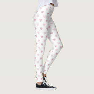Leggings Jambes de bonbons de coeur rose pour femmes   Coeu