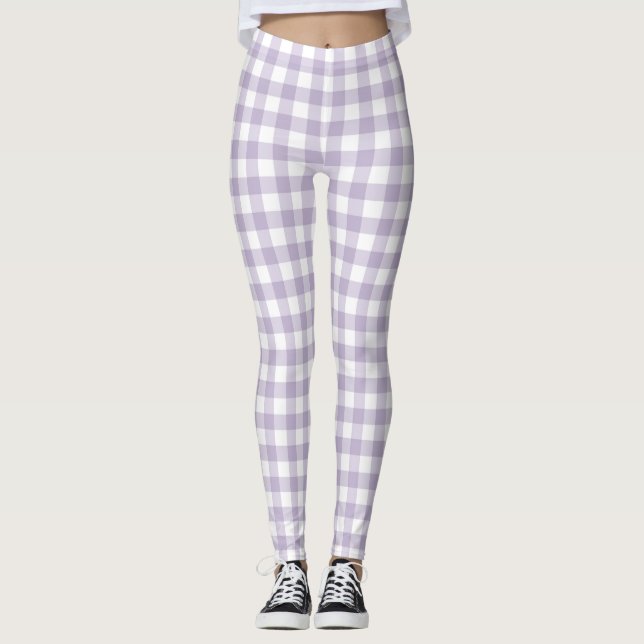 Leggings Jambes de En vichy pastel violet (Devant)