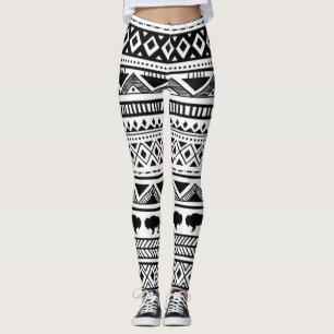 Leggings Jambes de femmes Boho Buffalo Motif tribal Bohem
