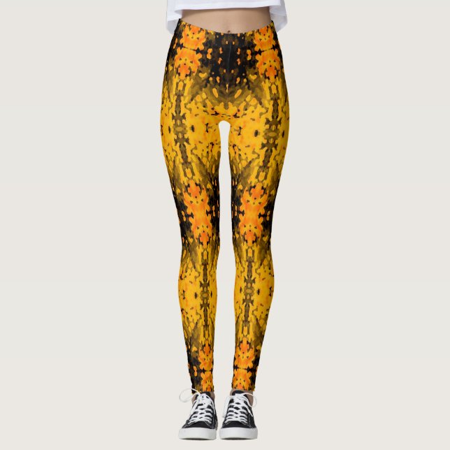 Leggings Jambes de femmes de couleur miel (Devant)