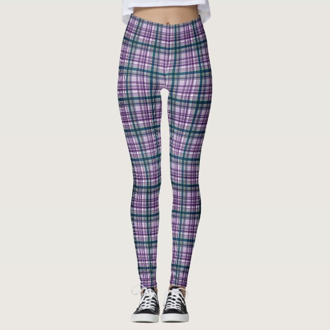 Leggings Jambes de femmes mauves/vertes (Devant)