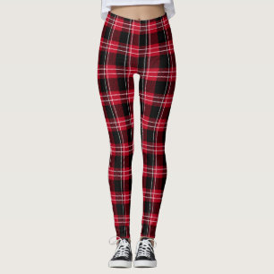 Leggings Jambes de femmes rouges/noires patinées