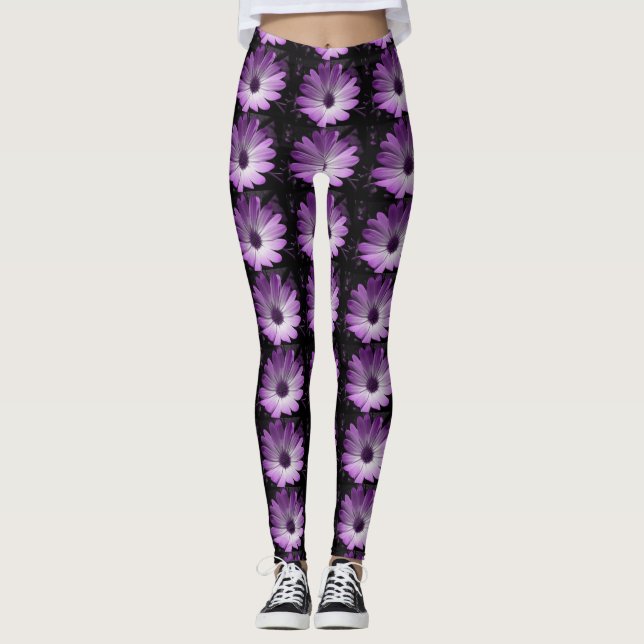 Leggings Jambes de fleur pourpre (Devant)