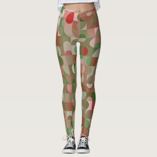 Leggings Jambes de Noël géométriques super Boho Mod Rétro