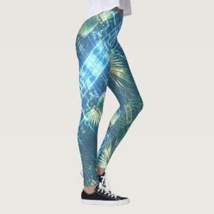 Leggings Jambes de palmier vert pâle
