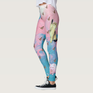 Leggings Jambes de papillon de chat Abstraites