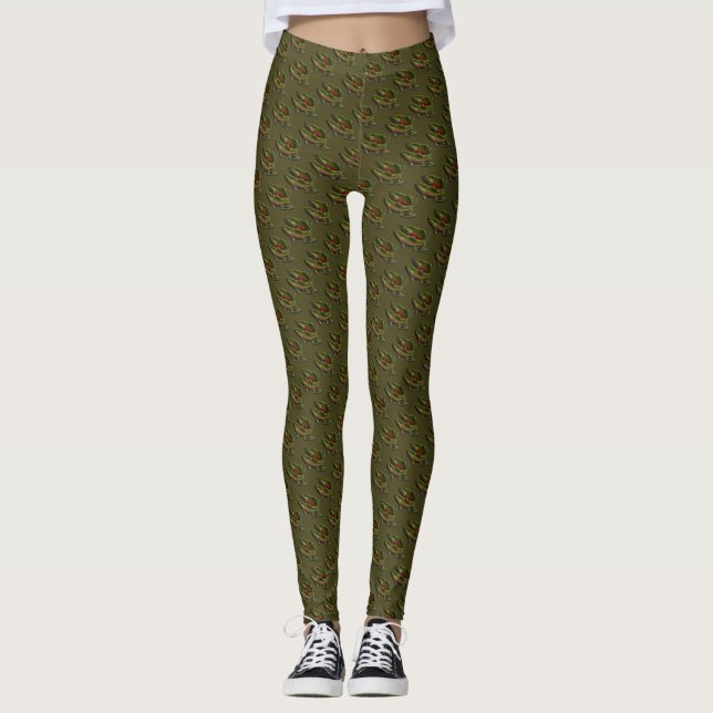 Leggings Jambes de pêche Saumon Art Stretchy Pants (Devant)