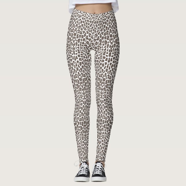 Leggings Jambes de Posters de animaux mocha Brown douces (Devant)