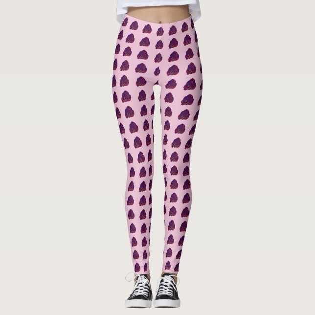 Leggings Jambes de Rose rouge (Devant)