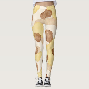 Leggings Jambes de style Camouflage Brown Jaune