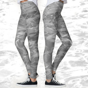 Leggings Jambes d'eau gris monochromatique