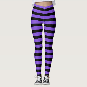 Leggings Jambes D'Halloween De Sorcière Violette Et Noire
