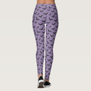 Leggings Jambes d'Halloween du Motif de chauve-souris blanc