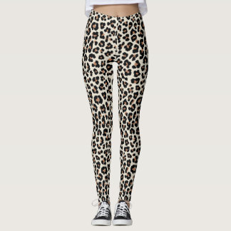 Leggings Jambes Empreintes de léopard Brown kaki et pantalo