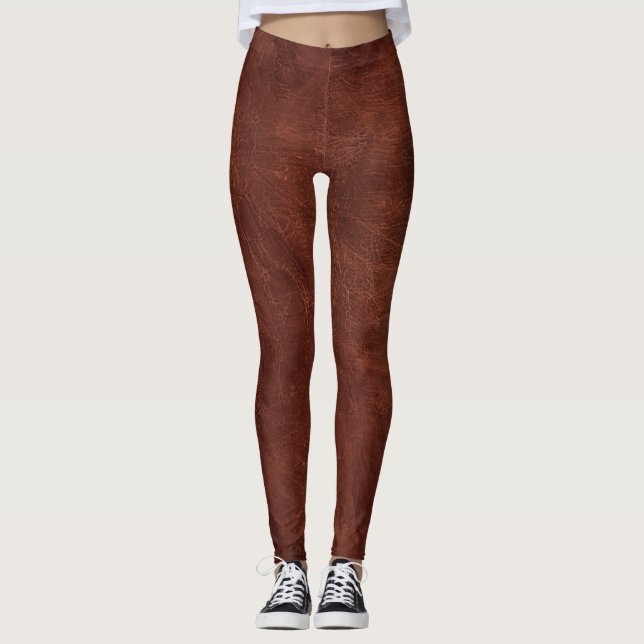 Leggings Jambes en cuir Brown (Devant)