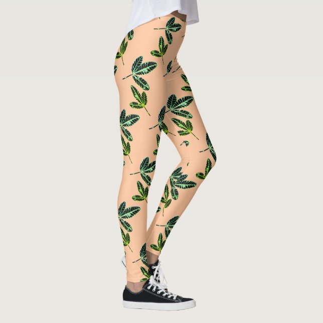 Leggings Jambes Motifs de feuilles funky Fig Tree (Droite)