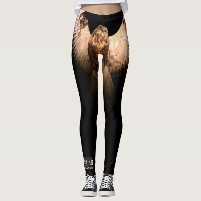 LEGGINGS JAMBES NOIRES AVEC OWL EN VOL (Devant)