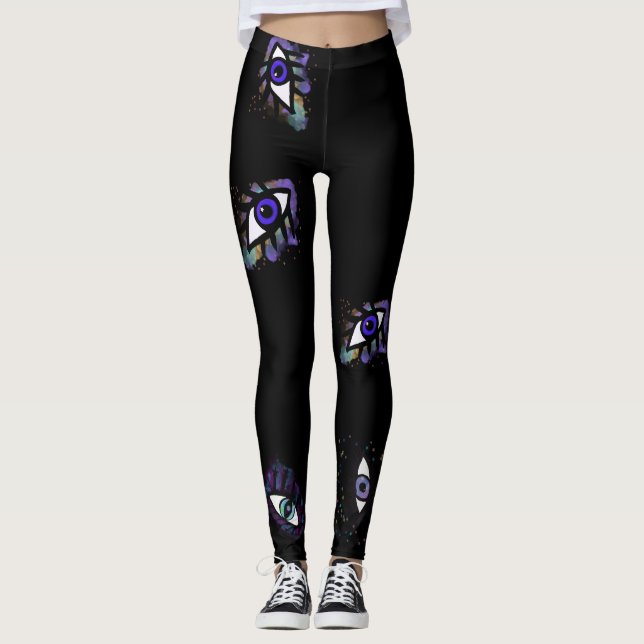 Leggings Jambes oculaires maléfiques, Coiffures oculaires n (Devant)