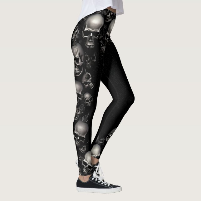 Leggings 🎃 Jambes Tactiques Du Crâne ! 🎃 (Droite)