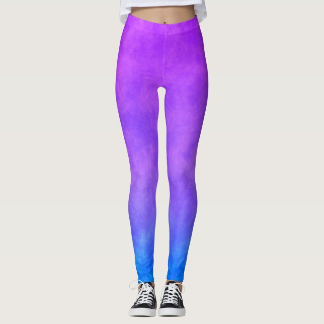Leggings Jambes violettes et bleues Abstraites (Devant)