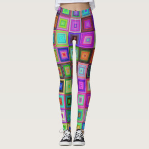 Leggings jambières carrés arc-en-ciel
