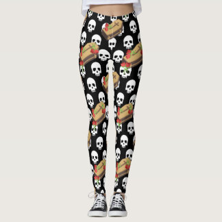 Leggings jambières de cercueil de crâne