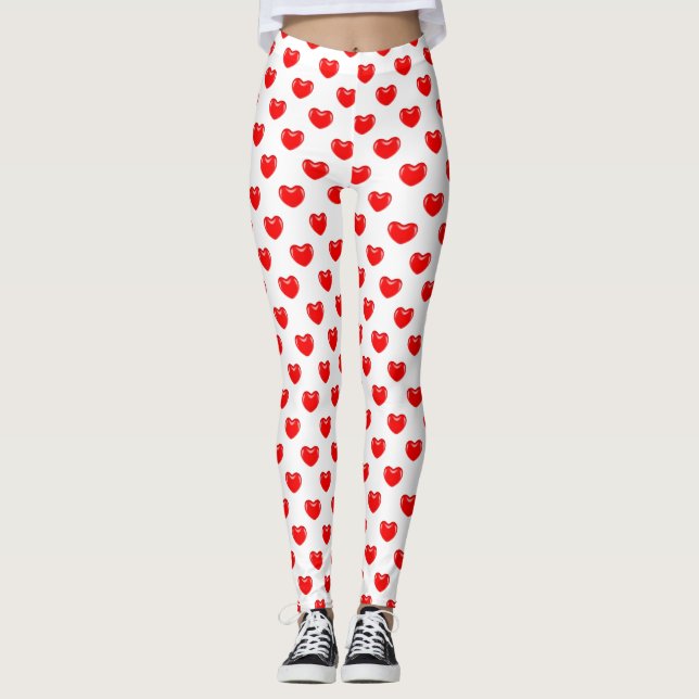 Leggings jambières de coeurs de bonbons (Devant)