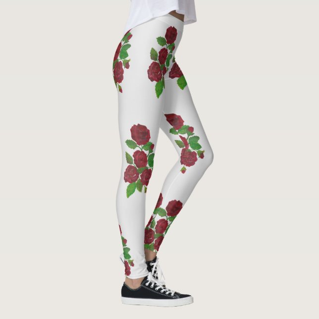 Leggings jambières de fleurs de rose rouge (Droite)