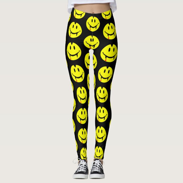 Leggings jambières de vampire emoji dracula (Devant)