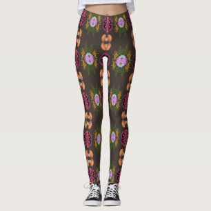 Leggings jambières florales d'halloween