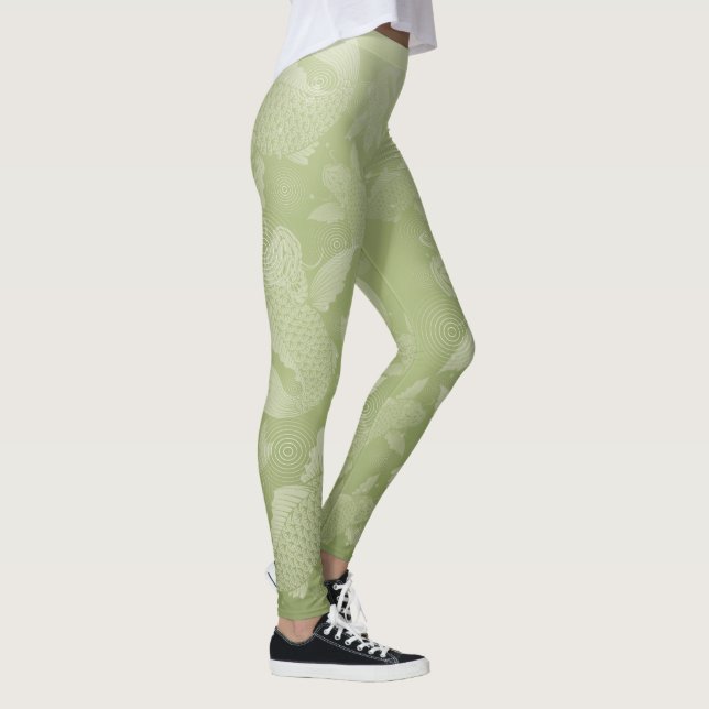 Leggings Japanese carp-moss green ground@miyasan (Droite)