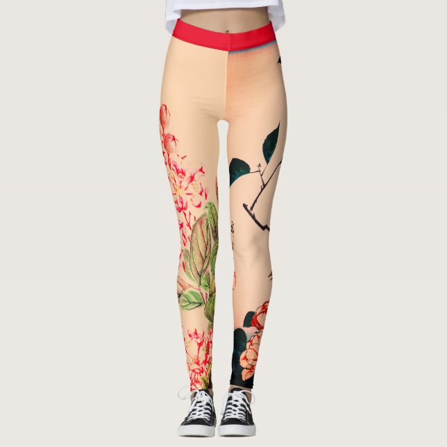 LEGGINGS JAPONAIS FLEURS ARTISTIQUES LEGINES IMPRIMÉES (Devant)