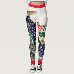 LEGGINGS JAPONAIS HAUT-DE-PAPIER ROUGE TRIMÉ
