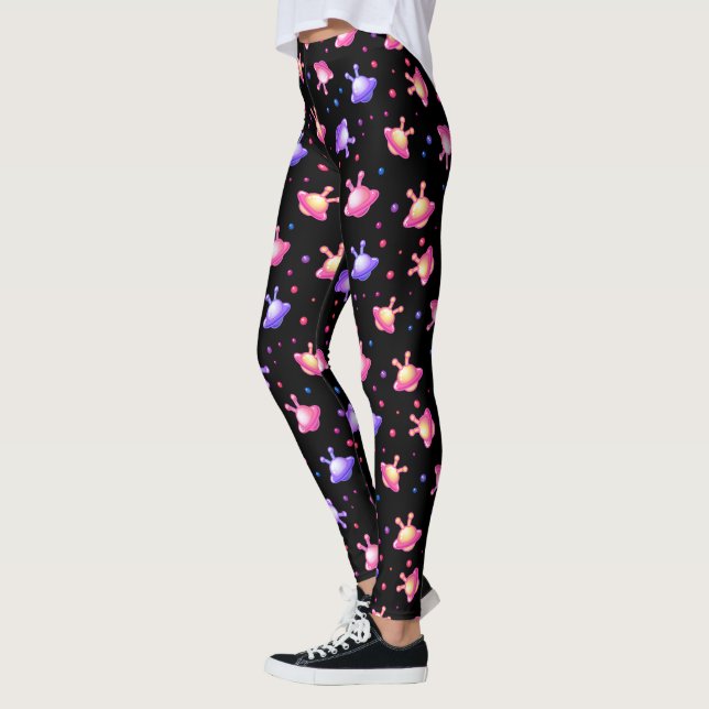 Leggings Japonais Kawaii Alien UFO Decora Kei (Gauche)