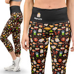 Leggings japonais Kawaii Decora Capri Sushi Yoga<br><div class="desc">Leggings japonais Sushi Kawaii Capri Yoga | Yoga Apparel. Plongez dans le monde fantasque de mes jambières de yoga de Sushi Kawaii Capri Japonais, avec des chats agitant, des sushis, des fleurs de cerisiers, et plus sur un fond noir. Personnalisez avec votre nom et votre logo pour une touche unique....</div>